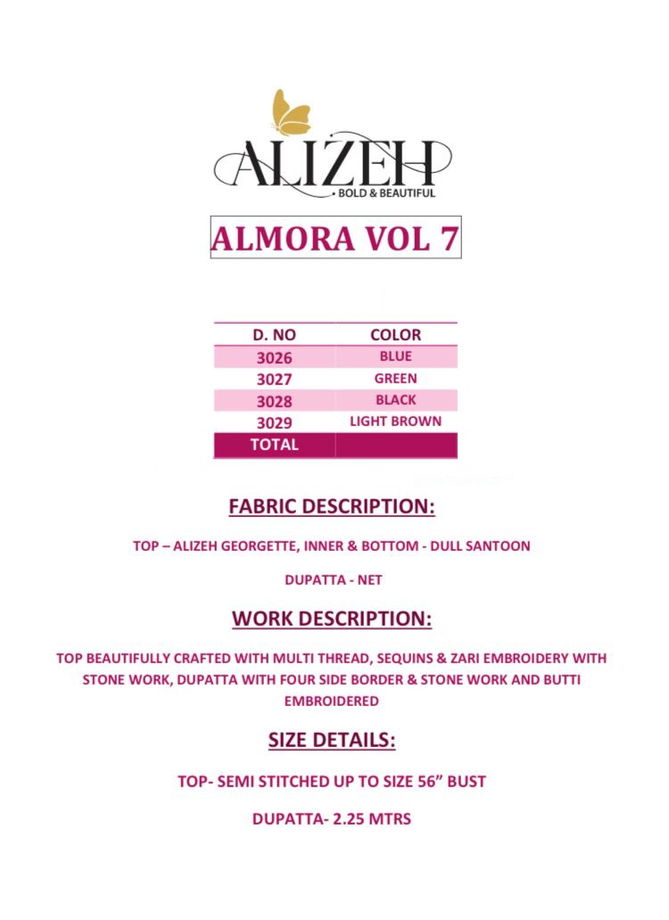 Alizeh Almora Vol 7 Wholesale Georgette Wedding Salwar Suits Catalog